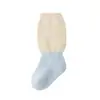 26 calcetines de otoño para bebé, calcetines de algodón sin costuras de bloque de color para recién nacidos, calcetines de tubo medio para niños, ajuste holgado sin apretar