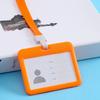 Porta-crachá de trabalho transparente de dupla face com cordão clipe integrado porta-crachá de identificação de funcionário porta-cartão de documento porta-cartão de refeição cartão de água capa protetora
