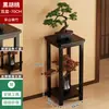 Estantería de Flores China Antigua para Sala de Estar Estantería de Almacenamiento Balcón Bambú Multicapa de Pie Mesa para Flores Casera Estante para Macetas de Potos