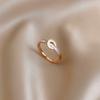 Anillo de Carcasa de Madre Perla Blanca Natural con Letra Redonda de Marca Estilo Japonés y Coreano Anillo de Viento Frío Comida Anillo para Mujeres