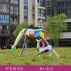Escultura geométrica de veado pintada em fibra de vidro para exterior, adequada para pátios, parques, gramados residenciais e decorações de paisagismo com animais.