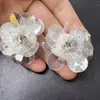 Flores de Lentejuelas de Camelia listas para usar, Flores de Zapato Hechas a Mano con Cuentas, Accesorios para Bolsos, Decoraciones de Parche, Materiales DIY para Zapatos y Sombreros