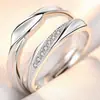 Anéis de Casal, Anéis Combinando Masculino e Feminino, Simples e Estilosos, Anéis Abertos com Diamante Coroa Estilo Coreano, Anéis de Diamante para Casamento e Pedido