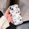 Funda de Teléfono Móvil Transparente Apple 17 Verano para Niñas, Estilo Retro Francés Floral Floral Envolvente, Cubierta Protectora Anti-Caídas de TPU de Gama Alta