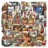 50 Pegatinas Creativas de Dibujos Animados Impermeables para Mascotas Transparentes de Navidad para Manualidades, Vasos de Agua, Fundas de Teléfono Móvil, Decoración