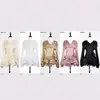 Vestido Curto Fluido Transparente Estilo Europeu e Americano para Mulheres, Resistente, Acinturado, Emagrecedor, com Babados Bufantes, para Baixinhas