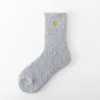 Calcetines de invierno y otoño para mujer, forro polar de coral, bordado de corazón, tubulares acolchados cálidos, calcetines para dormir, calcetines de piso luna, venta al por mayor Zhuji