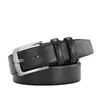 Cinturón para Hombre Cinturón para Hombre Piel Suave Hebilla de Pin 3.8 Patrón Granulado Simple Casual Versátil Cinturón de Negocios para Jeans para Hombre