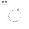 Xi Gu H0140 Pulsera de Plata S925 Estrella Luna para Mujer Sencilla Sentido de Alta Gama Exquisito Sentido de Diseño de Nicho Estilo ins Pulsera