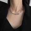 Collar de Perla Barroca Zircón Negro para Mujer Ins Hip-hop Viento Frío Spice Girl Cadena Clavícula Acero Titanio Color Libre Accesorios