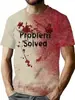 Camiseta de Verano para Hombre de Manga Corta, Estilo Nuevo Europeo y Americano Transfronterizo, Letra 3D, Temática de Halloween, Impresión Digital, Directo de Fábrica para Hombre