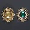 Broche de diamantes y perlas retro europeo y americano corsage estilo barroco de corte accesorios occidentales británicos en stock venta directa