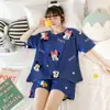 Pijama da Minnie Feminino Verão Manga Curta Shorts Versão Coreana Desenho Animado Fofo Estudante Roupa de Casa Conjunto Tamanho Único Serve em Todos Pequeno Verão
