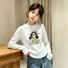 Camiseta Interior de Cuello Redondo para Niñas Estilo Nuevo 2026 Ropa Interior para Niños de Edad Media y Mayores Polar de Doble Cara Ropa de Otoño/Invierno Camiseta Pulóver Moderna