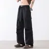 26 Calças Casuais Esportivas de Perna Reta Masculinas para Primavera e Verão, Calças Largas Soltas Estilo Hong Kong Japonês, Calças de Trabalho para Exterior, Modernas
