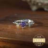 Anillo de Piedra Preciosa de Color Cristal Natural Topacio Amatista Incrustado con Plata S925 Transmisión en Vivo de Xiaohongshu Suministro de Fabricante Transfronterizo