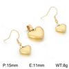 Conjunto de pendientes de acero inoxidable con forma de corazón para mujer, joyería de estilo sencillo con forma de rueda de tarjeta, cadena de clavícula, pequeños pendientes de amor