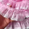 Adorno de Encaje Accesorios de Ropa Dobladillo de Falda DIY PlisadoLolita Falda Abullonada Adorno de Encaje con Volantes de 7 cm