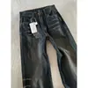 Pantalones de Trabajo Lavados Azul Gris Retro Marcados con Garras, Pantalones de Pierna Recta Acampanados con Estilo Callejero de Lujo Ligero de Nicho