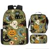 La Mochila de Halloween Más Vendida de Amazon, Set de Tres Piezas de Calabaza Fantasma, Mochila Escolar para Estudiantes de Primaria y Secundaria, Mochila Infantil, Bolso de Hombro