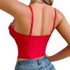 Colete Sexy Transparente Cruzado com Renda no Peito e Painéis de Malha, Algodão, para Menina Quente, com Barbatanas, Alça Fina, Top Interno