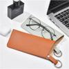 Estuche para gafas de cuero sintético con diseño transfronterizo, bolsa para guardar gafas de sol, bolsa de cuero para gafas, se puede colgar.
