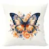 2023 Transfronterizo Amazon Lado para Dormir Mariposa Dorada Estampado Funda de Almohada Decoración Hogar Mesita de Noche Sofá Cojín Estilo Lujo Ligero