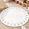 Tapete Redondo para Sala de Estar Tapete Simples de Letra Cor Sólida Cashmere Cobertor de Cabeceira para Quarto Tapete para Cadeira de Mesa de Estudo Fresco