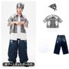 Ropa de Moda para Niños de Danza Urbana Ropa para Niños Genial y Guapo Ropa para Actuación de Batería Hip-Hop para Niños Hip-Hop Holgada para Verano