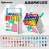 Marcadores Acrílicos de Grau Alimentício 24 Cores para Crianças Não Tóxicos Laváveis Especiais para Estudantes Canetas Aquarela à Base de Água Pincéis de Pintura 48 Cores