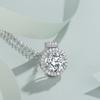Nicho simples 2 Quilates pingente redondo imitação moissanite colar feminino oito corações e oito flechas zircão saco redondo clavícula cadeia