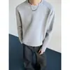 Moletom Juvenil Masculino 2026 Novo Primavera Ombro Normal Patchwork Manga Longa Camiseta Sem Capuz Camada Interna Camada Base Top