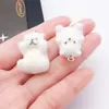 Adornos de animales flocado de resina, figuras 3D, llaveros DIY, colgantes para bolsos, accesorios, cadenas para teléfono móvil, colgantes