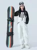 Overol de Esquí Pantalones de Esquí para Hombres y Mujeres, Impermeable, Engrosado, Corte Holgado, Traje de Esquí Completo de 3 Capas con Costuras Selladas, Monopieza para Snowboard