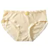 Calcinhas de Algodão Puro com Borda Franzida para Mulheres, Estilo Japonês Doce e Fofo, Cintura Média, Respiráveis, 100% Algodão, Forro Antibacteriano, Calcinhas para Jovens