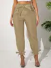 Pantalones casuales de cintura media para mujer, populares en Europa y América, con diseño de lazo, al por mayor desde Amazon