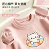 Conjunto infantil 2026 novo estilo coreano para meninas, moletom esportivo moderno e calça jogger, conjunto de duas peças da moda para exportação
