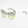 Gafas de Sol Estilo Retro Europeo y Americano con Montura Negra Ojo de Gato, Protección UV, Gafas de Sol para Proteger del Sol, Decoración Metálica, Modernas, Versátiles Gafas de Sol
