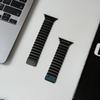Adecuado para Huawei 5, Samsung 6, Apple iWatch S10, Correa de reloj magnética de metal de acero inoxidable Gt6 de eslabón único de bambú