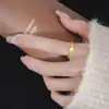 Anel de Amor Esmagado Gelo Explosões Novas 2024 Retro Diário Combinação Total Anel Pigmento Dourado Anel de Dedo Comida para Mulheres