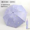 Versão coreana de pequeno guarda-chuva de borracha preta fresca, protetor solar infantil fofo feminino, guarda-chuva UV, fábrica de impressão por atacado