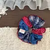 Nuevos pasadores, coleteros, diademas y accesorios para el cabello con forma de corazón de mezclilla y lunares para niños