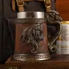 Taza de Cerveza de Resina con Forma de Barril de Madera Taza de Cerveza de Acero Inoxidable con Imitación de Madera Taza con Forma de Barril Taza con Forma de Tambor Cafetera Taza de Barriga