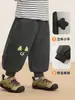 Calça Infantil Kaka Panda com Forro de Fleece Calça Esportiva Outono e Inverno para Meninos Roupas de Inverno para Bebês Calças Longas de Inverno para Meninas Tendência