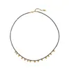 Cadena Larga para Suéter con Colgante de Nudo de Cuerda Tejida Hecho a Mano de Diseño Vintage, Piedra Natural y Borla, Collar con Flor, con un Toque de Lujo para Mujer
