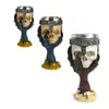 Copa de vino con forma de calavera de resina, con personalidad, adornos de vajilla, copa de vino con forma de calavera de garra de águila, revestimiento de acero inoxidable