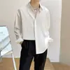 Camisa de Estilo Genial de Gama Alta Sensación de Caída Simple Camisa Atractiva de Plankton para Hombre Primavera y Otoño Gasa Holgada Estilo Coreano Manga Larga Moderna