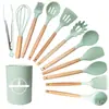 Espátula de silicona cuchara para sopa juego de 12 piezas antiadherente silicona de grado alimenticio pala transfronterizo juego de utensilios de cocina de silicona en stock venta al por mayor