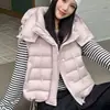 90% Nuevo Estándar Nacional Plumón de Pato Blanco 2026 Nueva Chaqueta de Plumón Chaleco para Mujer con Capucha Acolchado Cinta Holgado Estilo Coreano Ropa Exterior de Moda