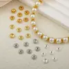 Contas Espaçadoras Redondas para Tampas de Panela Atacado, Cor Preservada Banhada a Ouro 18K Espaçadores para Colar Pulseira de Pérolas DIY, Contas Espaçadoras Redondas